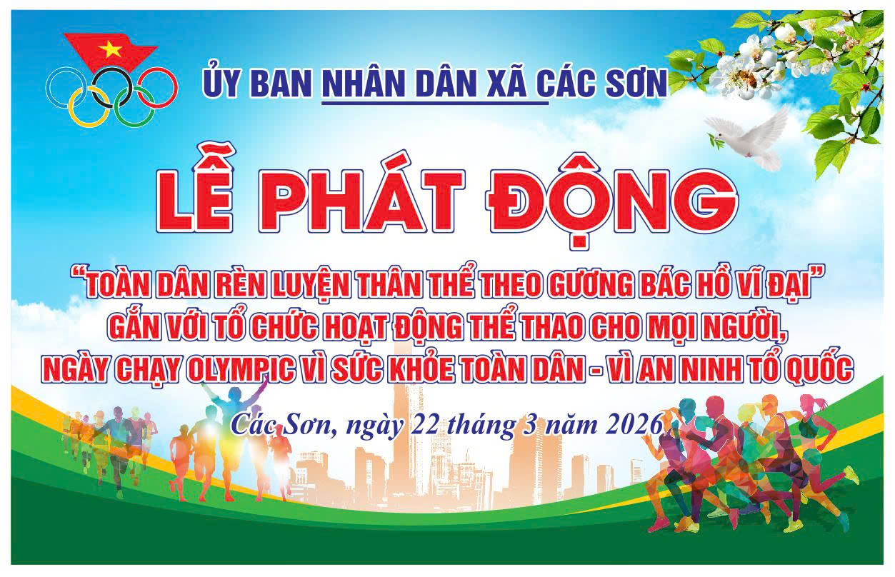 UBND XÃ CÁC SƠN PHÁT ĐỘNG NGÀY CHẠY OLYMPIC VÌ SỨC KHỎE TOÀN DÂN NĂM 2026