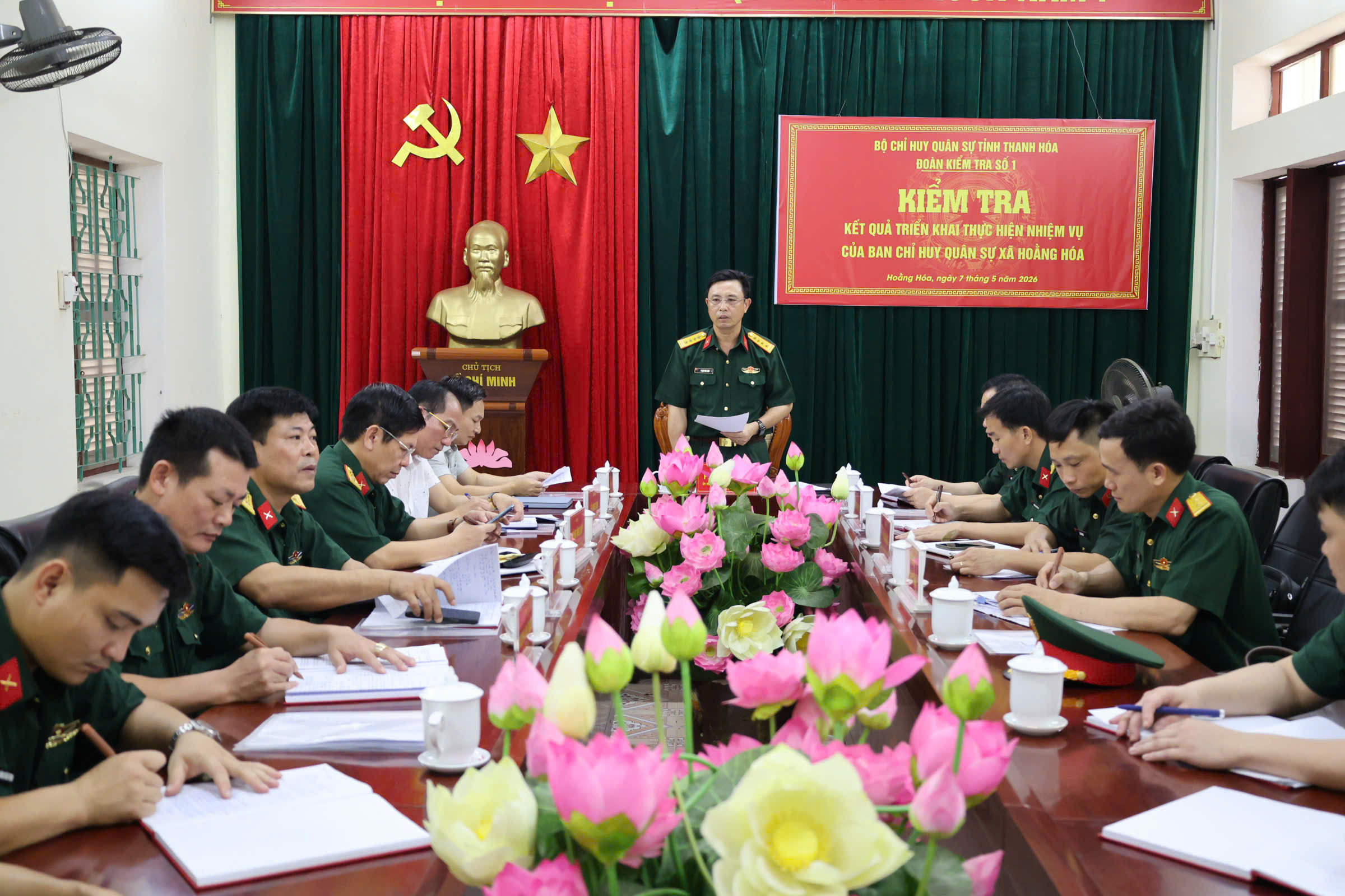 BỘ CHQS TỈNH THANH HÓA KIỂM TRA KẾT QUẢ THỰC HIỆN NHIỆM VỤ QUỐC PHÒNG – QUÂN SỰ TẠI XÃ HOẰNG HÓA