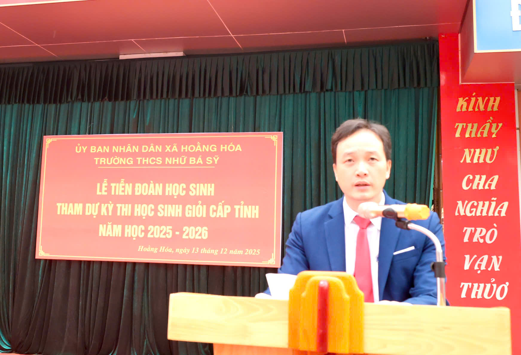 XÃ HOẰNG HOÁ TỔ CHỨC LỄ TIỄN ĐOÀN HỌC SINH GIỎI DỰ THI CẤP TỈNH NĂM HỌC 2025 – 2026