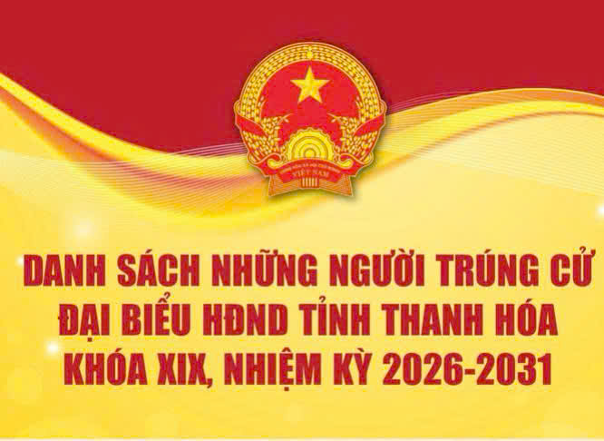 Danh sách những người trúng cử đại biểu Hội đồng nhân dân tỉnh Thanh Hóa khóa XIX, nhiệm kỳ 2026 - 2031