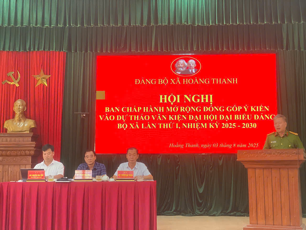 TỔ CHỨC THÀNH CÔNG HỘI NGHỊ BAN CHẤP HÀNH ĐẢNG BỘ MỞ RỘNG GÓP Ý DỰ THẢO VĂN KIỆN ĐẠI HỘI ĐẠI BIỂU ĐẢNG BỘ XÃ HOẰNG THANH LẦN THỨ I, NHIỆM KỲ 2025–2030
