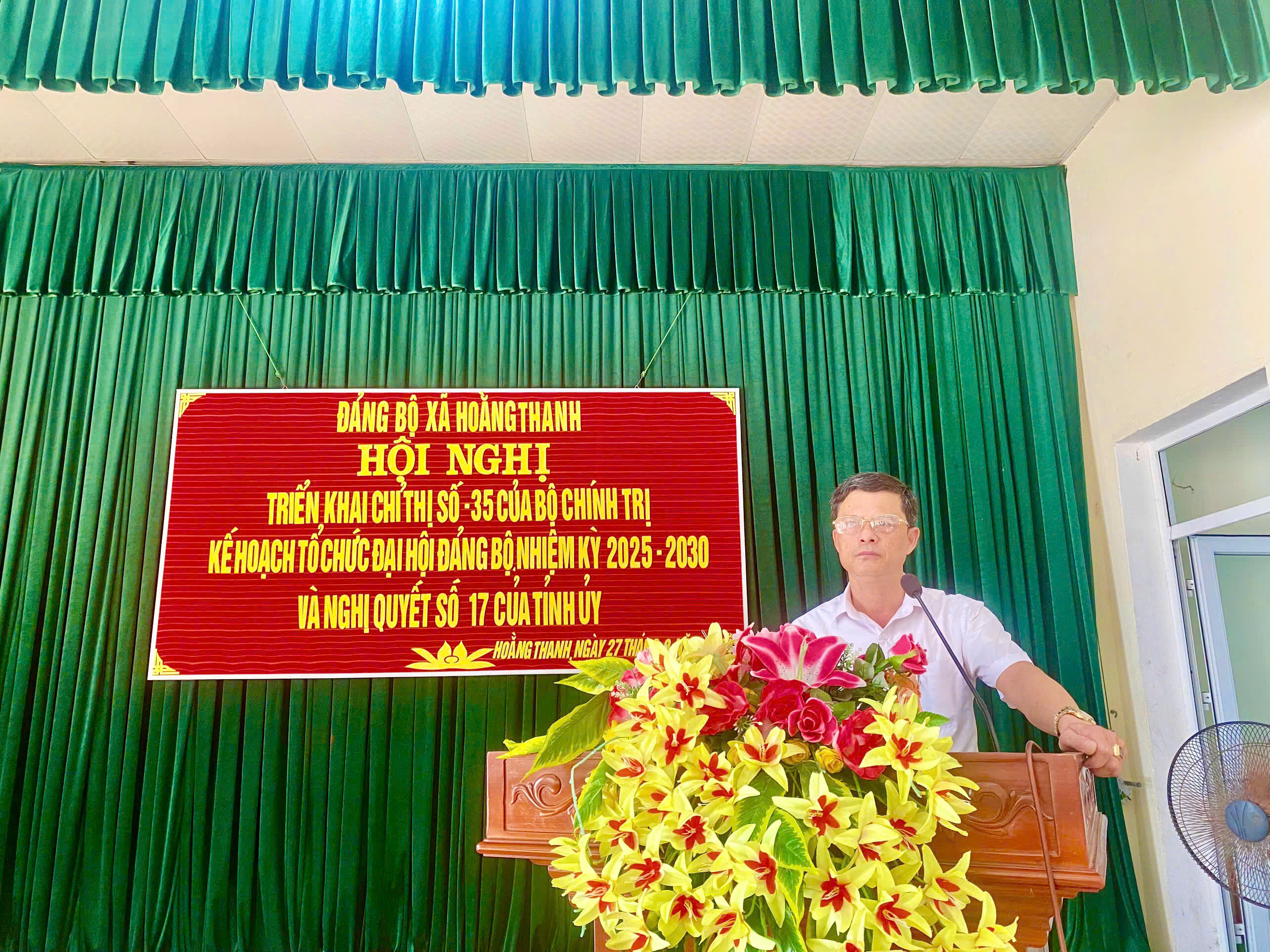 ĐẢNG BỘ XÃ HOẰNG THANH TRIỂN KHAI CHỈ THỊ SỐ 35 CỦA BỘ CHÍNH TRỊ, KẾ HOẠCH TỔ CHỨC ĐẠI HỘI ĐẢNG BỘ NHIỆM KỲ 2025-2026 VÀ NGHỊ QUYẾT SỐ 17 CỦA TỈNH UỶ