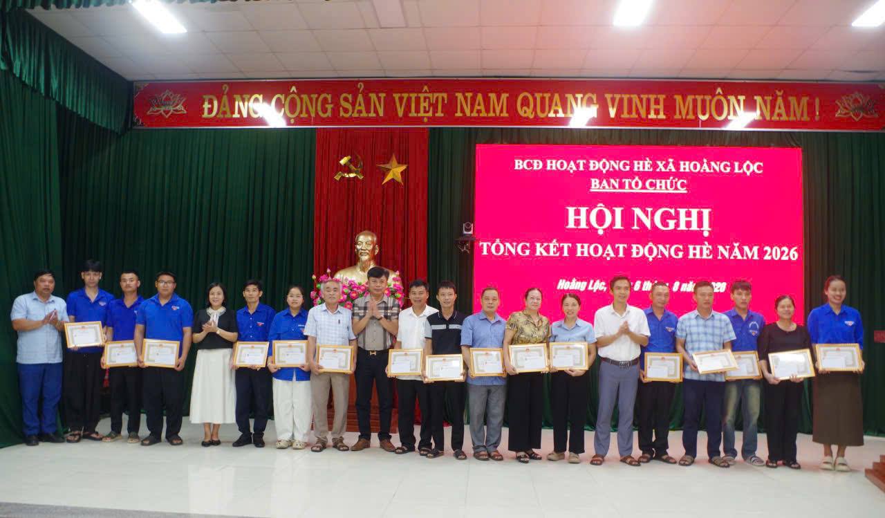 XÃ HOẰNG LỘC TỔ CHỨC HỘI NGHỊ TỔNG KẾT HOẠT ĐỘNG HÈ NĂM 2026 