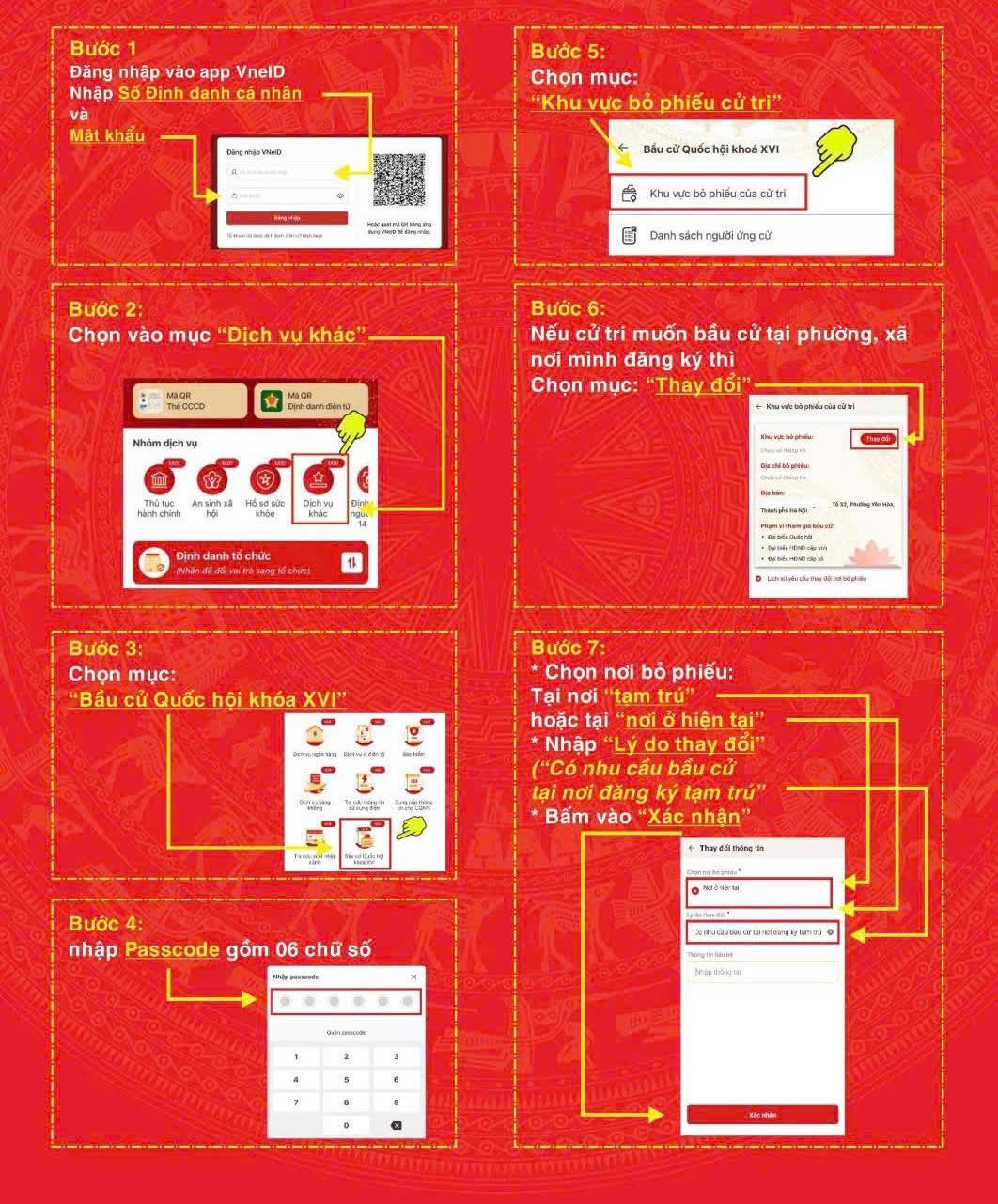 Hướng dẫn cử tri tra cứu và thay đổi khu vực bỏ phiếu trên ứng dụng VNeID phục vụ bầu cử ngày 15/3/2026