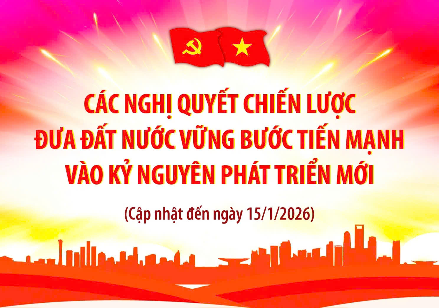 CÁC NGHỊ QUYẾT CHIẾN LƯỢC ĐƯA ĐẤT NƯỚC VỮNG BƯỚC TIẾN MẠNH VÀO KỶ NGUYÊN PHÁT TRIỂN MỚI