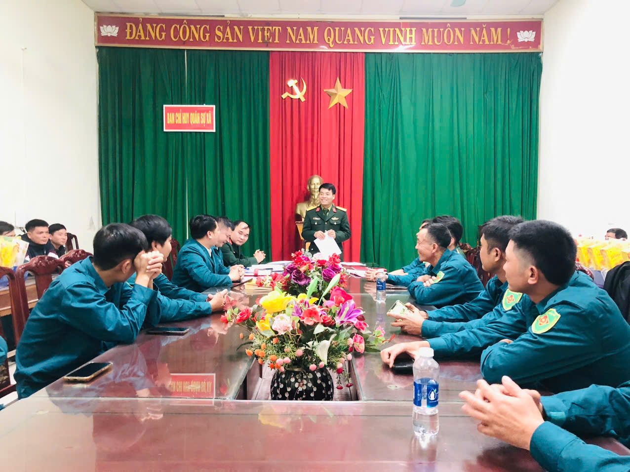 BAN CHỈ HUY QUÂN SỰ XÃ HOẰNG PHÚ TỔ CHỨC HỘI NGHỊ GIAO BAN CƠ SỞ THÁNG 02, TRIỂN KHAI NHIỆM VỤ TRƯỚC, TRONG VÀ SAU TẾT NGUYÊN ĐÁN BÍNH NGỌ 2026.