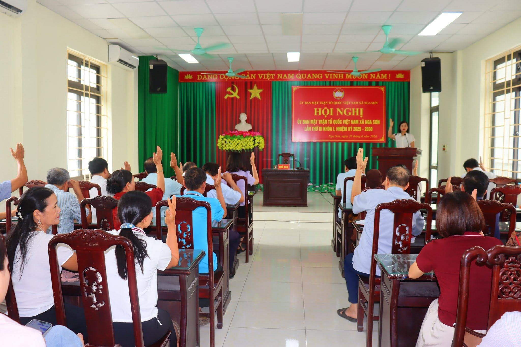 ỦY BAN MTTQ VIỆT NAM XÃ NGA SƠN TỔ CHỨC HỘI NGHỊ LẦN THỨ III, NHIỆM KỲ 2025-2030