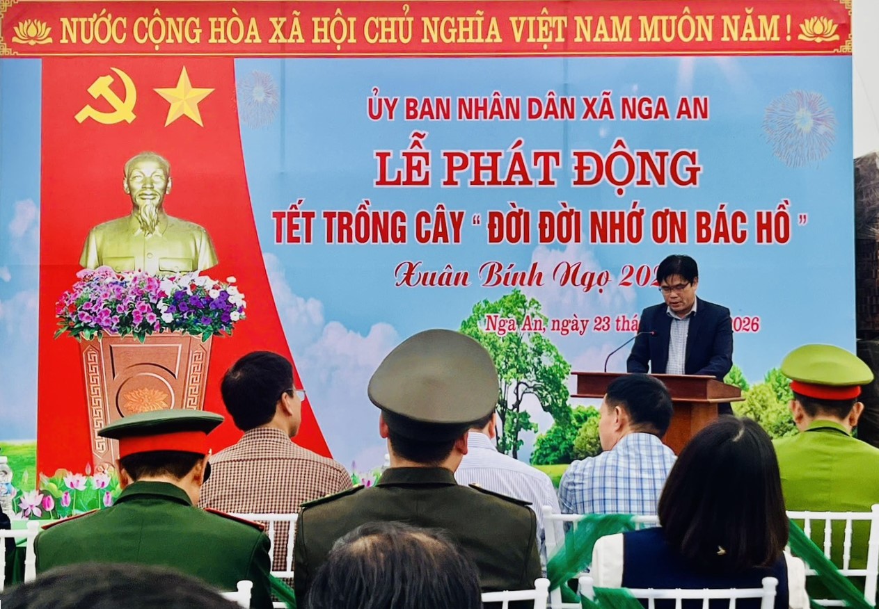XÃ NGA AN PHÁT ĐỘNG “TẾT TRỒNG CÂY ĐỜI ĐỜI NHỚ ƠN BÁC HỒ” XUÂN BÍNH NGỌ 2026