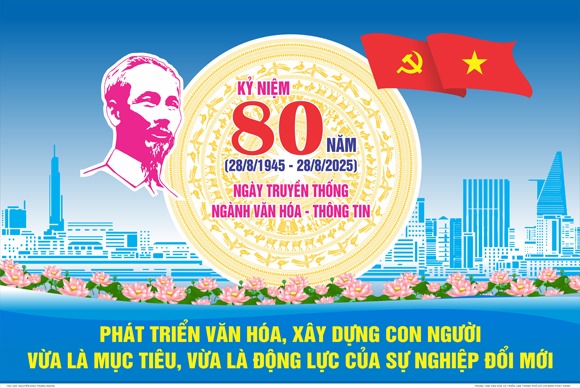 KỶ NIỆM 80 NĂM NGÀY TRUYỀN THỐNG NGÀNH VĂN HÓA (28/8/1945 - 28/8/2025) VÀ HƯỚNG TỚI KỶ NIỆM 80 NĂM NGÀY QUỐC KHÁNH NƯỚC CỘNG HÒA XÃ HỘI CHỦ NGHĨA VIỆT NAM (02/9/1945 - 02/9/2025)