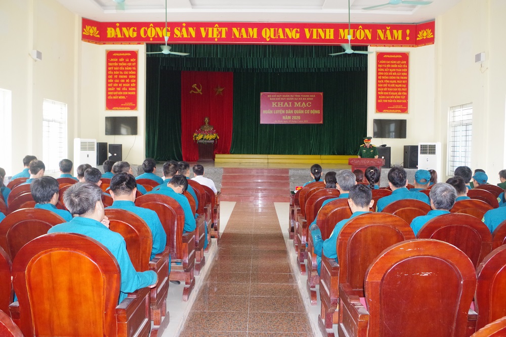 Xã Ba Đình khai mạc huấn luyện dân quân cơ động năm 2026