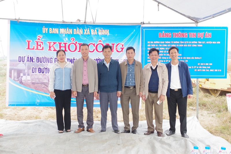 XÃ BA ĐÌNH KHỞI CÔNG XÂY DỰNG TUYẾN ĐƯỜNG TỪ ĐƯỜNG TỈNH 527B ĐI ĐƯỜNG TỈNH 527