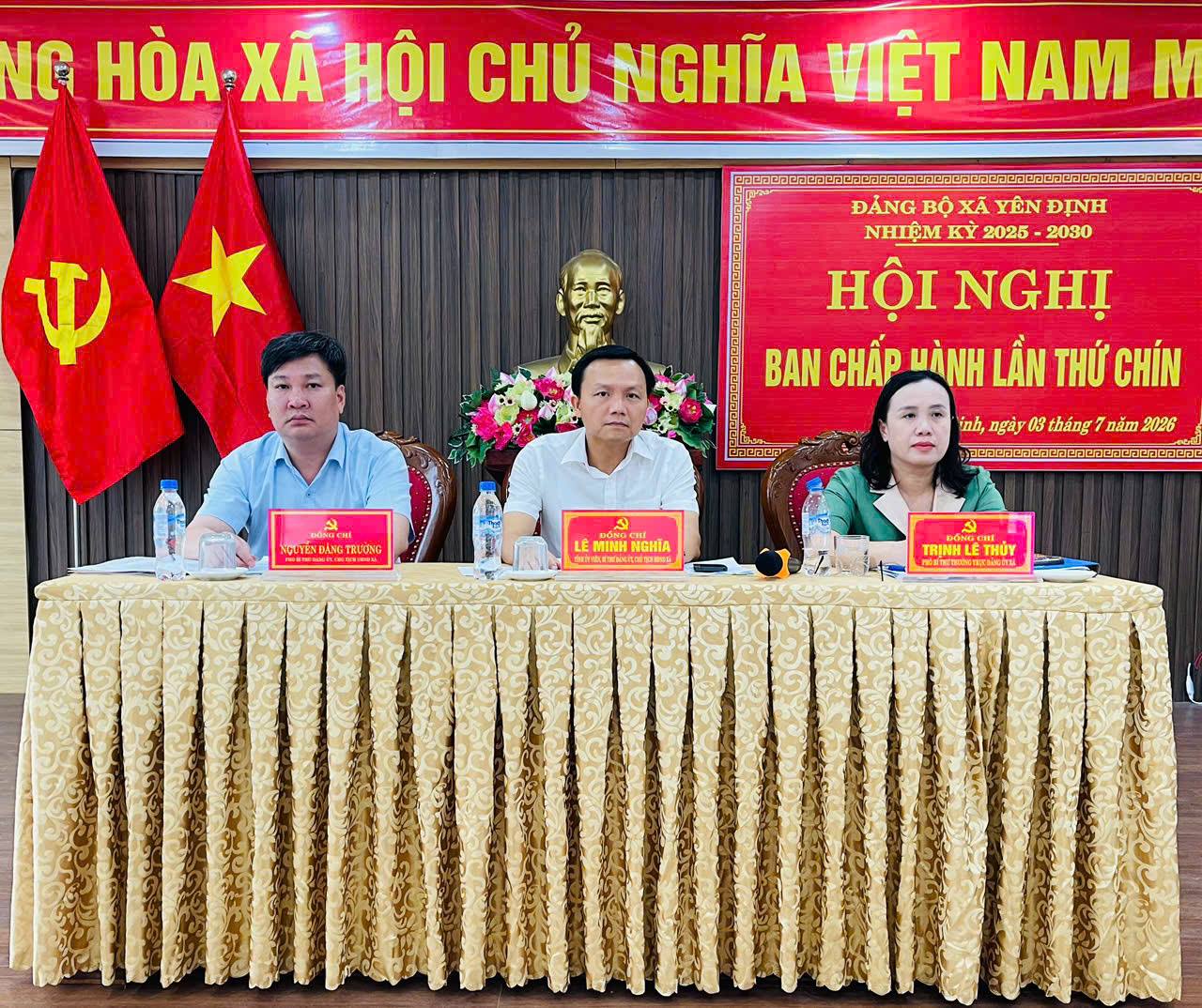 Ban Chấp hành Đảng bộ xã Yên Định tổ chức Hội nghị lần thứ IX, nhiệm kỳ 2025–2030.  ​