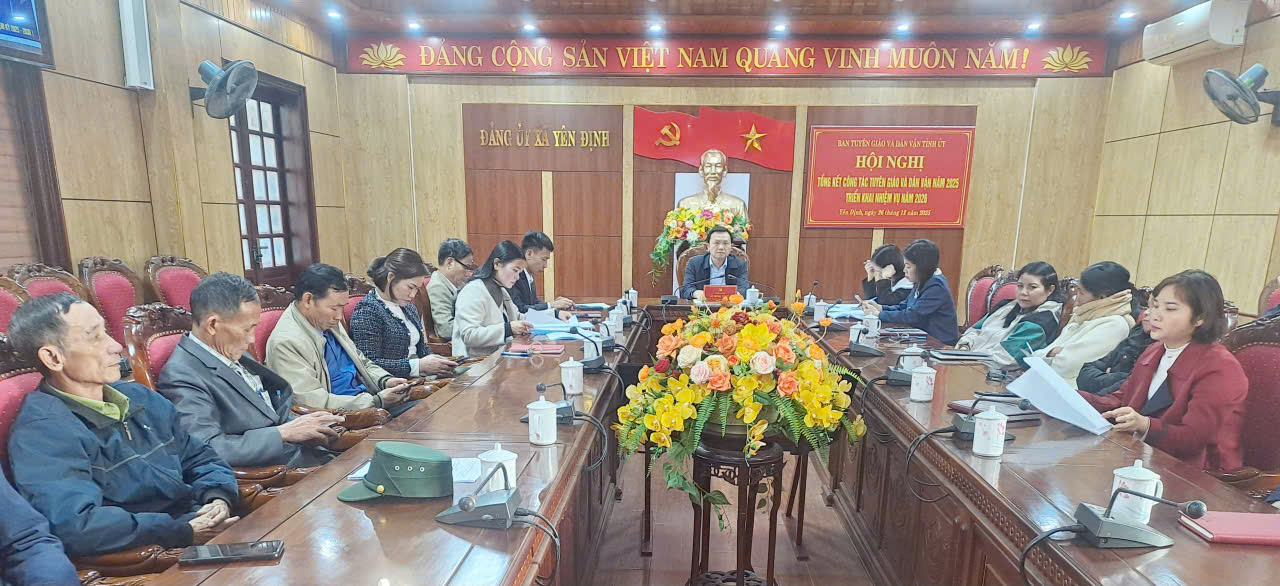  Xã Yên Định tham dự hội nghị trực tuyến tổng kết công tác tuyên giáo và Dân vận năm 2025, triển khai nhiệm vụ năm 2026.