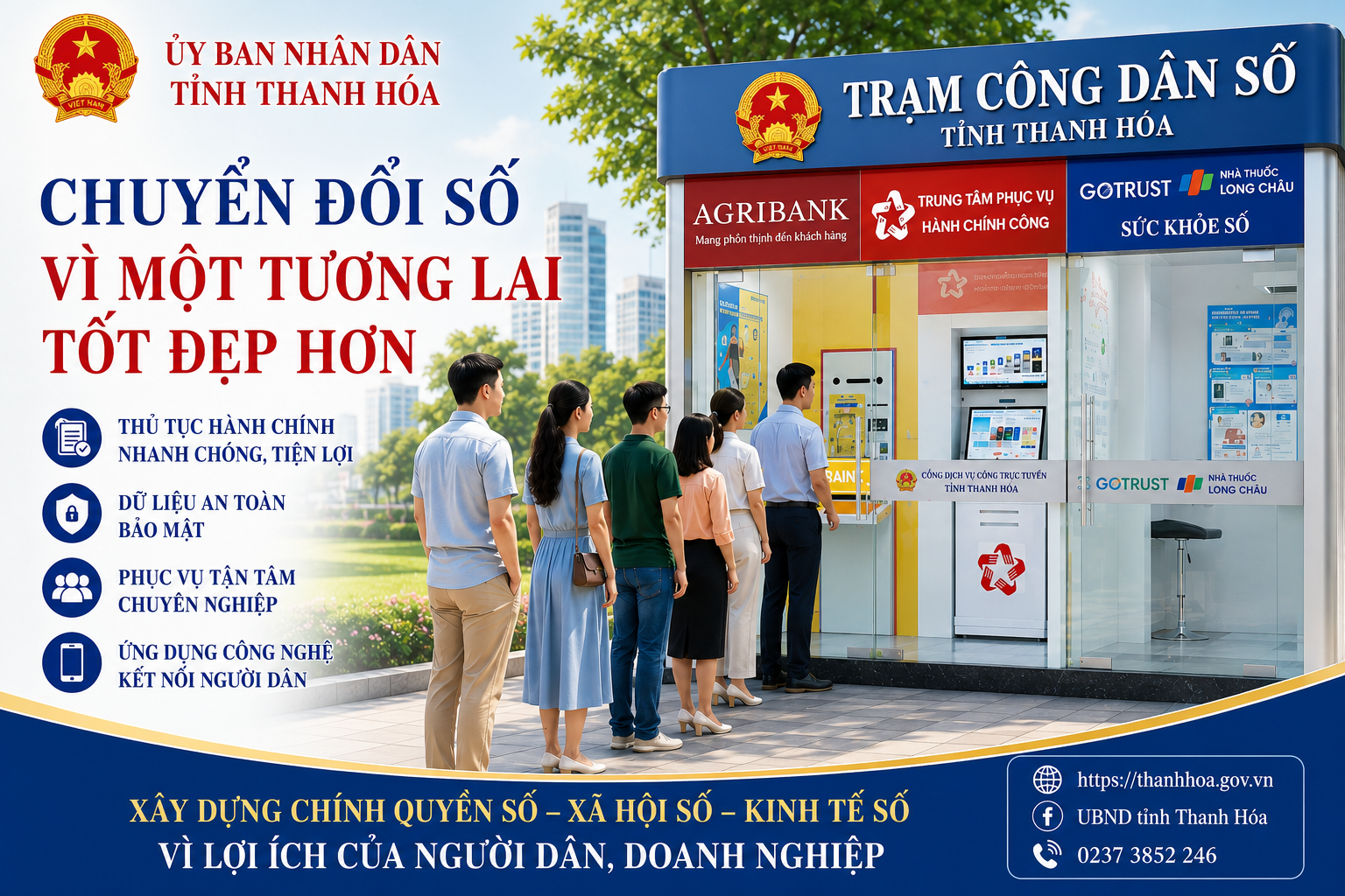 Thí điểm mô hình “Trạm công dân số” trên địa bàn 5 xã, phường trên địa bàn tỉnh Thanh Hoá