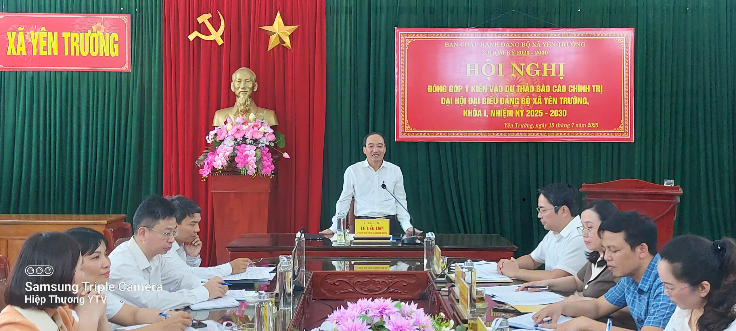 Đồng chí Lê Tiến Lam, Ủy viên Ban Thường vụ Tỉnh ủy - Phó Chủ tịch Thường trực HĐND và đoàn công tác của tỉnh, thăm và làm việc với cấp ủy, chính quyền xã  Yên Trường.