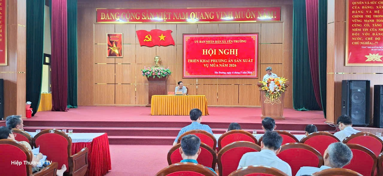 UBND xã Yên Trường tổ chức Hội nghị triển khai Phương án sản xuất vụ mùa và Kế hoạch phòng, chống thiên tai năm 2026.