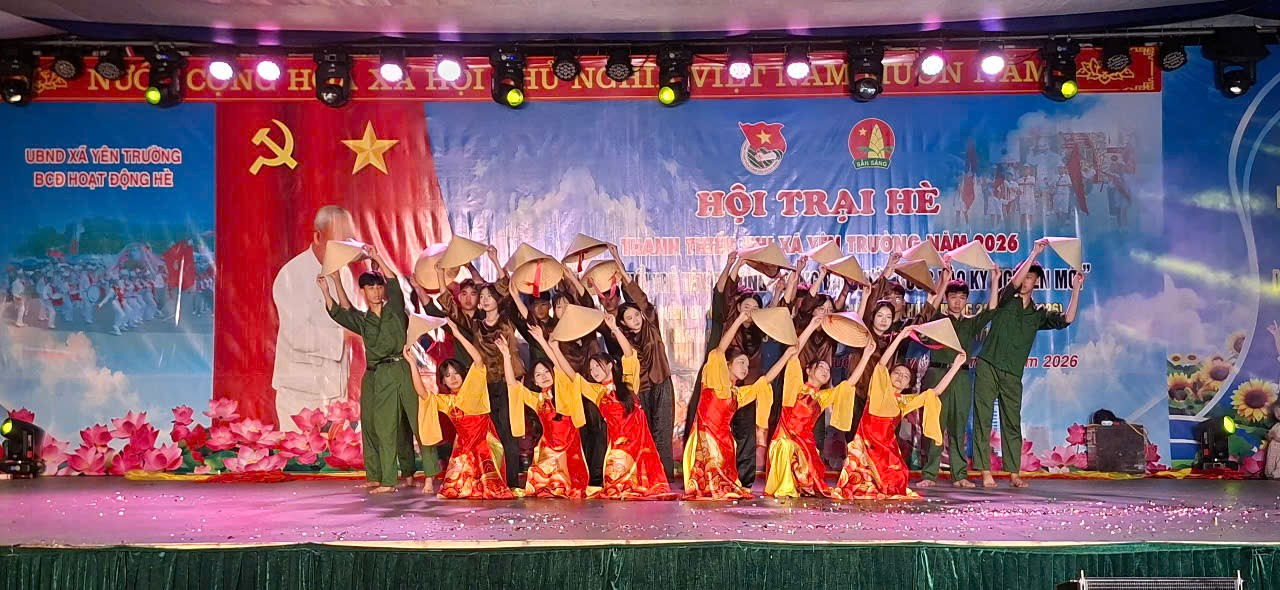 Sôi nổi hội thi văn nghệ Thanh thiếu niên Hội trại hè năm 2026 xã Yên Trường.