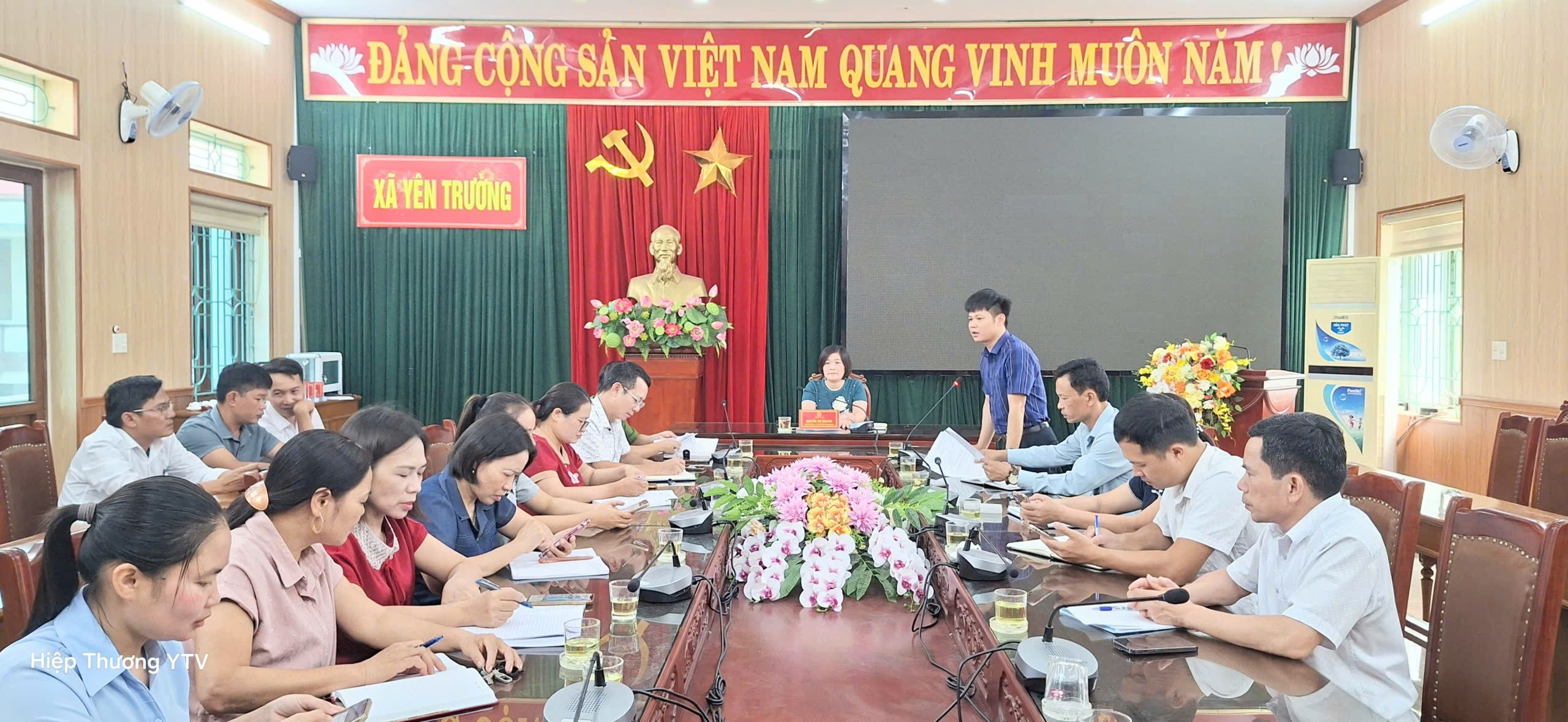 UBND XÃ YÊN TRƯỜNG GIAO BAN TIẾN ĐỘ THỰC HIỆN CHIẾN DỊCH 90 NGÀY LÀM SẠCH, LÀM GIÀU, CHUẨN HÓA DỮ LIỆU CHUYÊN NGÀNH Y TẾ