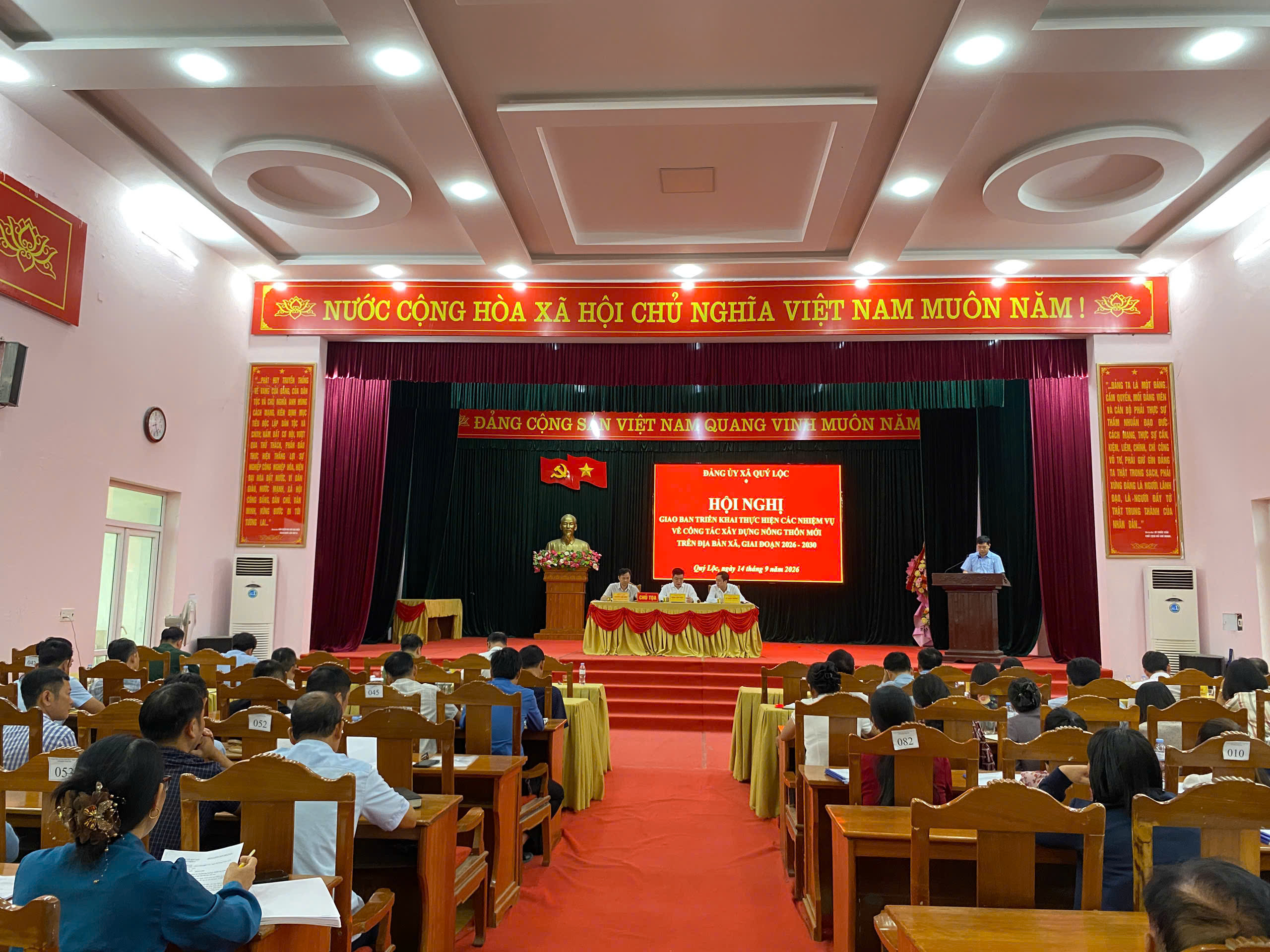 HỘI NGHỊ GIAO BAN VỀ CÔNG TÁC XÂY DỰNG NÔNG THÔN MỚI TRÊN ĐỊA BÀN XÃ QUÝ LỘC