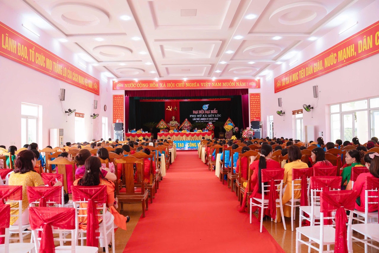 Ngày 10/10/2025, Hội Liên hiệp Phụ nữ xã Quý Lộc long trọng tổ chức Đại hội đại biểu lần thứ I, nhiệm kỳ 2025 - 2030 với chủ đề: “Đoàn kết – Sáng tạo – Cống hiến - Phát triển”.