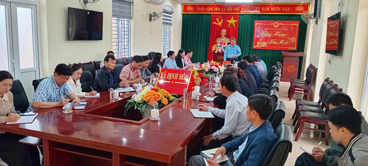Xã Định Hòa tổ chức hội nghị quán triệt, triển khai nhiệm vụ chuẩn bị công tác bầu cử Đại biểu Quốc hội khóa XVI và Đại biểu HĐND các cấp nhiệm kỳ 2026 – 2031