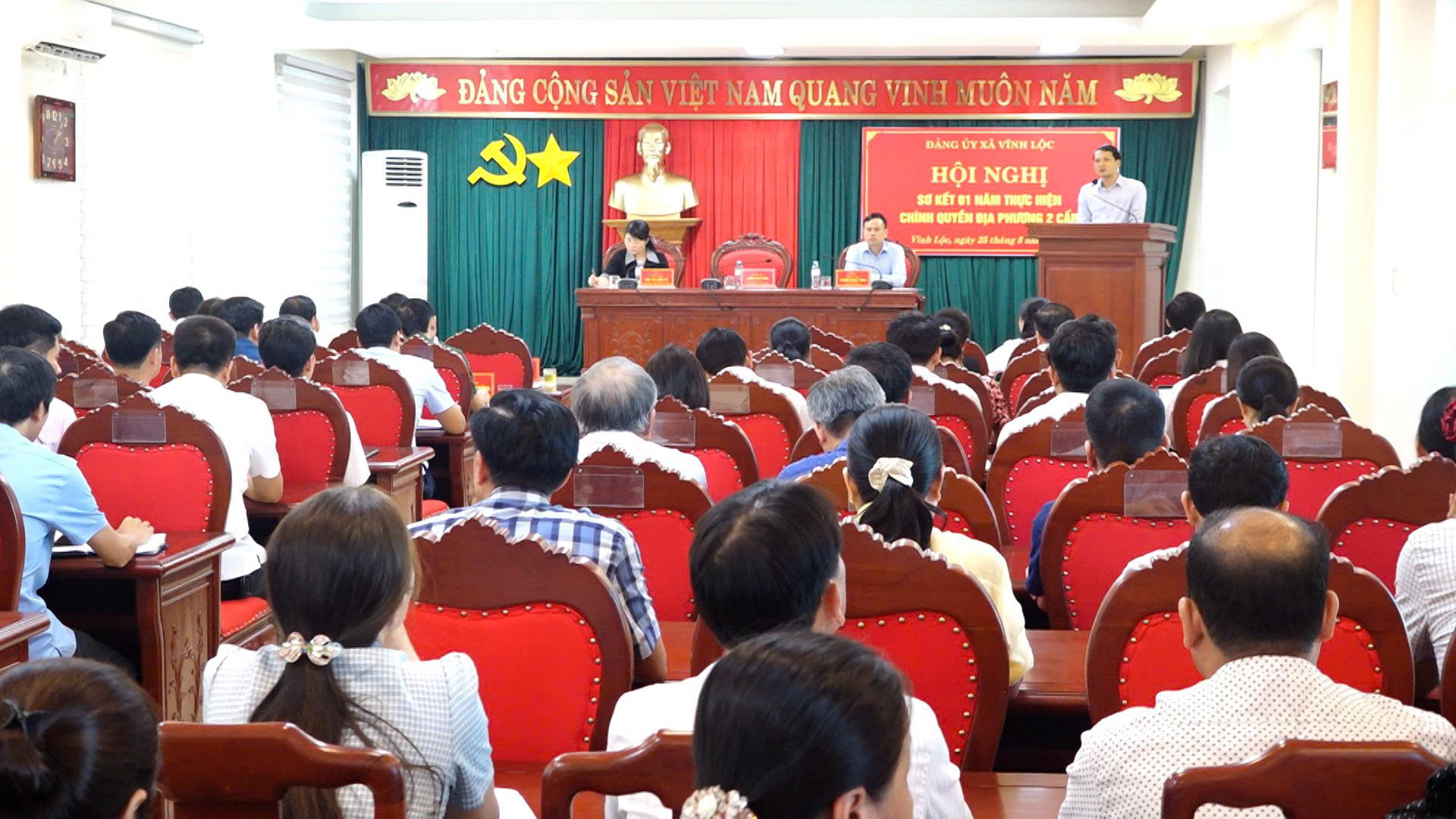 Đảng ủy xã Vĩnh Lộc sơ kết 1 năm thực hiện mô hình chính quyền địa phương 2 cấp