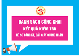 DANH SÁCH CÔNG KHAI Kết quả kiểm tra hồ sơ đăng ký, cấp Giấy chứng nhận quyền sử dụng đất