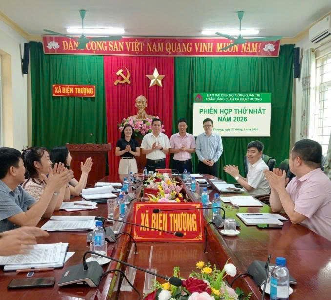 Sáng ngày 27/3/2026, Phòng giao dịch Ngân hàng Chính sách xã hội Vĩnh Lộc phối hợp UBND xã Biện Thượng tổ chức hội nghị công bố quyết định thành lập Ban đại diện Hội đồng quản trị 