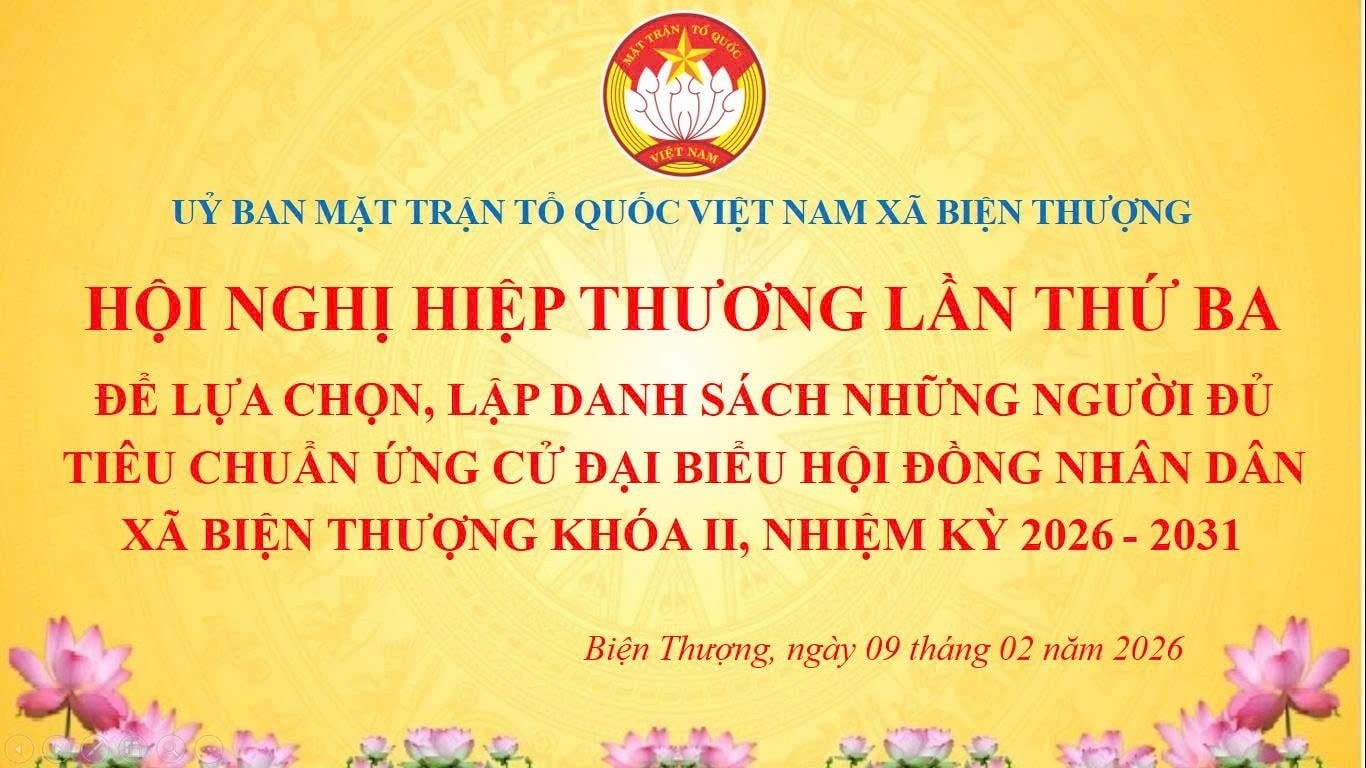 Hội nghị hiệp thương lần thứ ba xã Biện Thượng khóa II, nhiệm kỳ 2026-2031