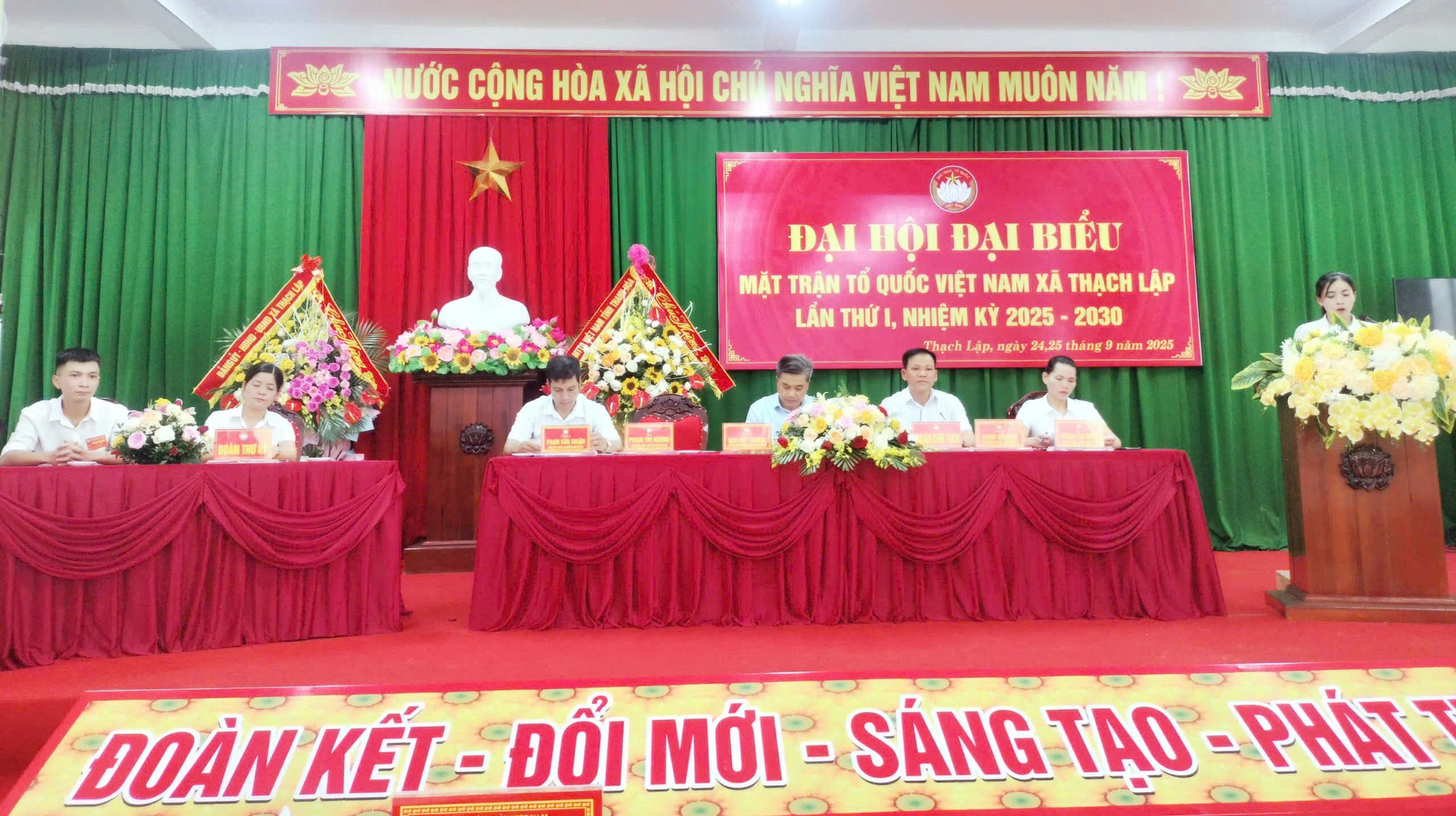 TỔ CHỨC PHIÊN TRÙ BỊ ĐẠI HỘI ĐẠI BIỂU MẶT TRẬN TỔ QUỐC VIỆT NAM XÃ THẠCH LẬP LẦN THƯ NHẤT, NHIỆM KỲ 2025 -2030