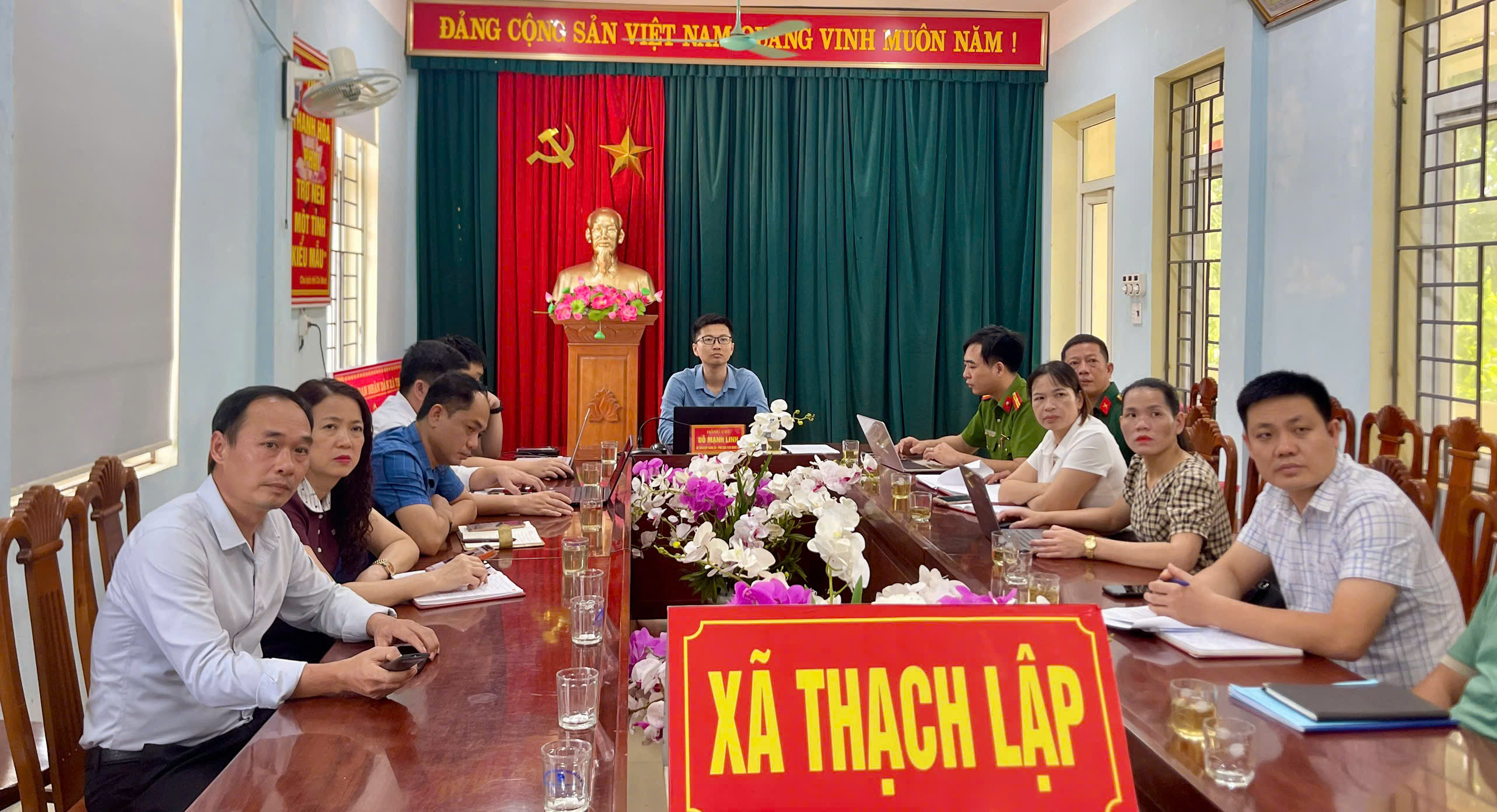 XÃ THẠCH LẬP THAM GIA HỘI NGHỊ TRỰC TUYẾN TOÀN TỈNH TỔNG KẾT CÔNG TÁC PHÒNG THỦ DÂN SỰ NĂM 2025