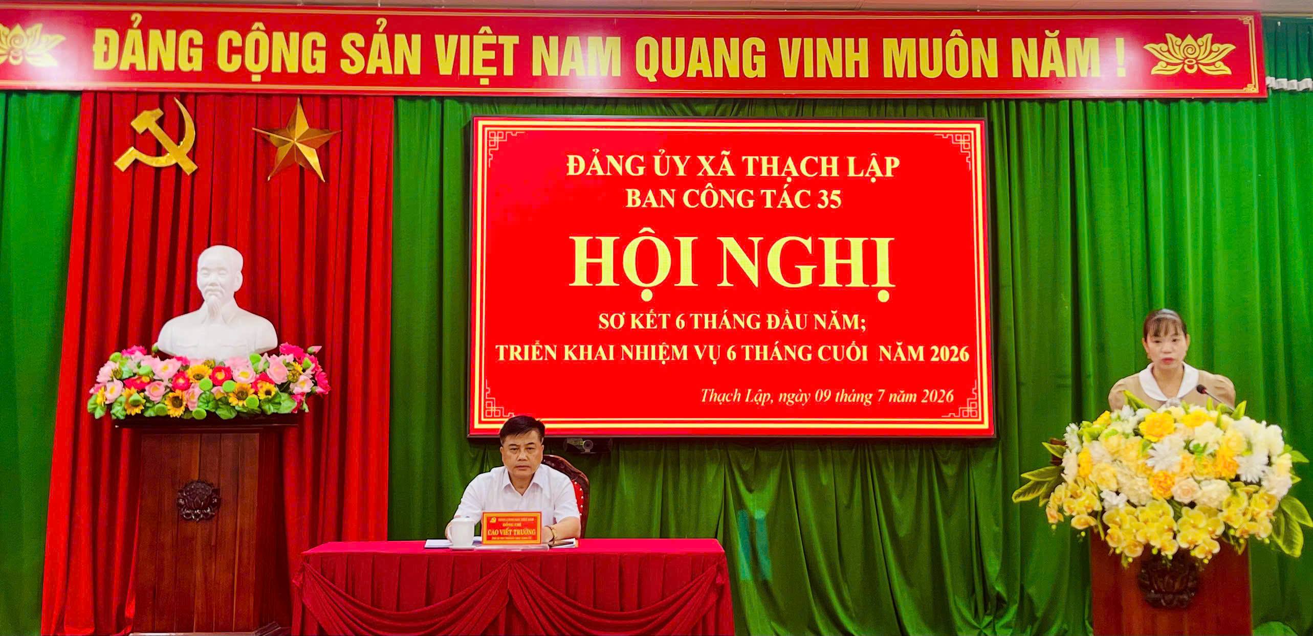 ĐẢNG ỦY XÃ THẠCH LẬP BAN CÔNG TÁC 35 TỔ CHỨC HỘI NGHỊ SƠ KẾT 6 THÁNG ĐẦU NĂM 2026