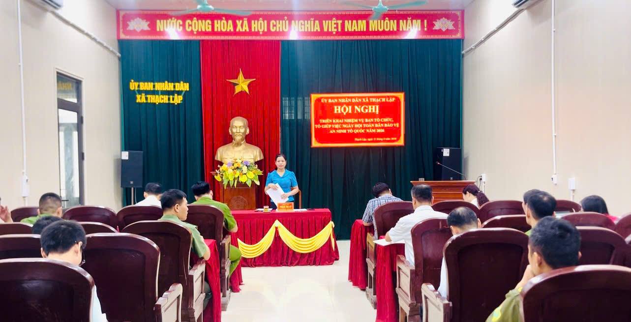 UBND XÃ THẠCH LẬP TỔ CHỨC HỌP BAN TỔ CHỨC HỘI NGHỊ CHUẨN BỊ CHO NGÀY HỘI TOÀN DÂN BẢO VỆ AN NINH TỔ QUỐC NĂM 2026.