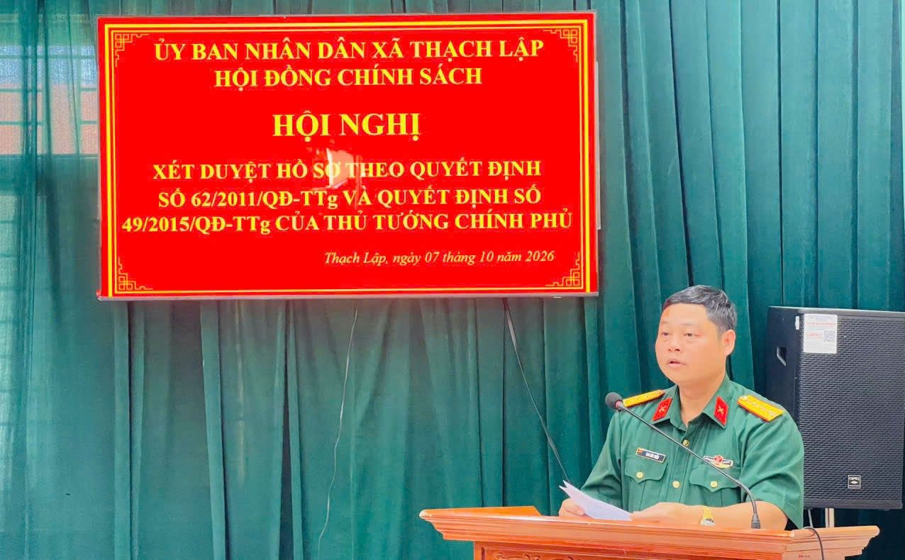 XÃ THẠCH LẬP TỔ CHỨC HỘI NGHỊ XÉT DUYỆT HỒ SƠ HƯỞNG CHẾ ĐỘ CHÍNH SÁCH THEO QUYẾT ĐỊNH 62 VÀ QUYẾT ĐỊNH 49 CỦA THỦ TƯỚNG CHÍNH PHỦ.