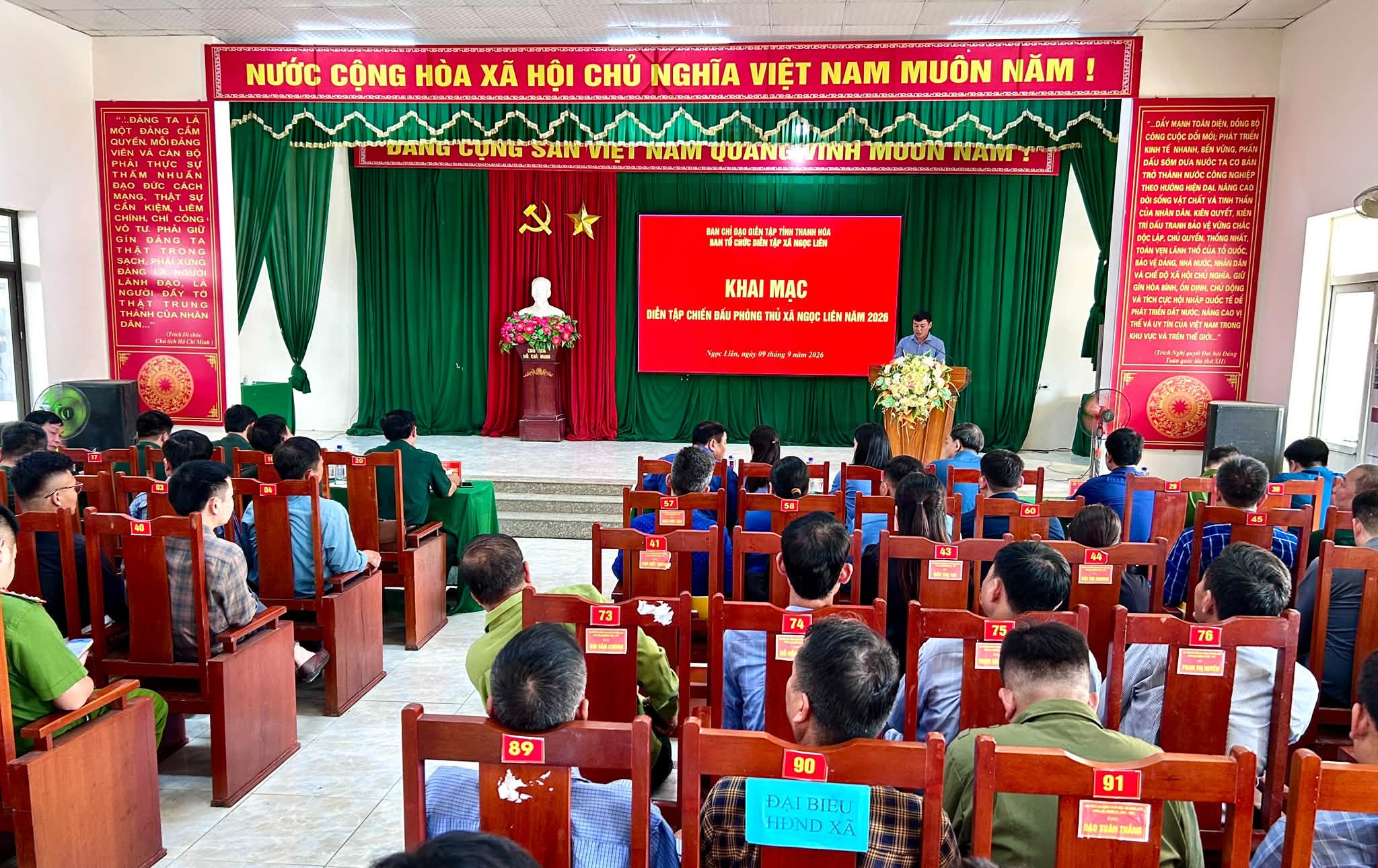 XÃ NGỌC LIÊN KHAI MẠC DIỄN TẬP CHIẾN ĐẤU PHÒNG THỦ NĂM 2026