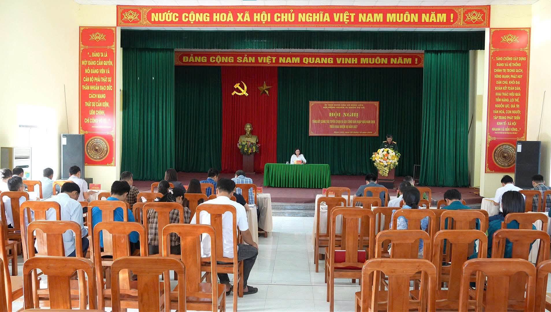 XÃ NGỌC LIÊN TỔNG KẾT CÔNG TÁC TUYỂN CHỌN VÀ GỌI CÔNG DÂN NHẬP NGŨ NĂM 2026, TRIỂN KHAI NHIỆM VỤ NĂM 2027