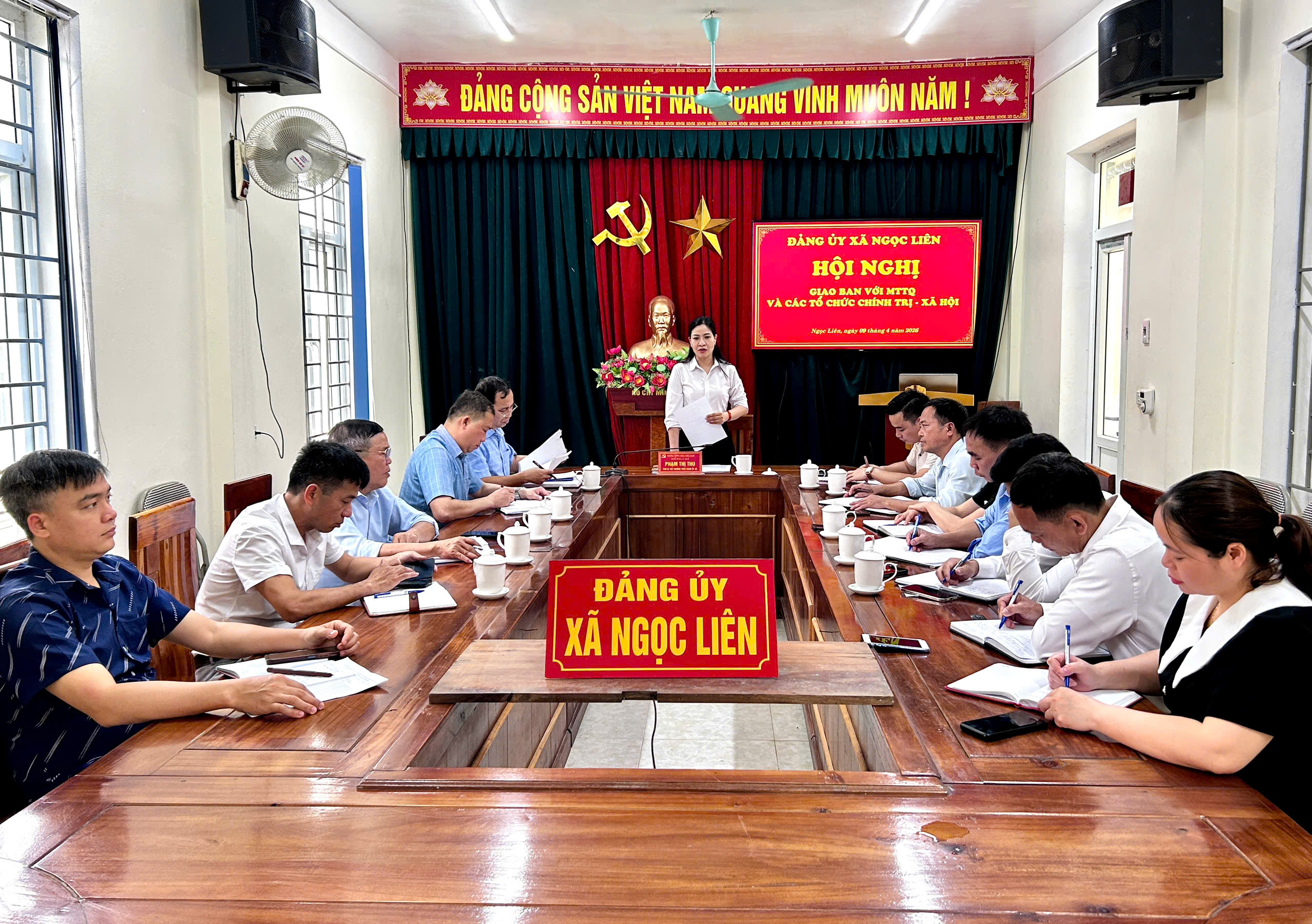 THƯỜNG TRỰC ĐẢNG ỦY XÃ NGỌC LIÊN GIAO BAN VỚI ỦY BAN MTTQ VÀ CÁC TỔ CHỨC CHÍNH TRỊ - XÃ HỘI QUÝ I NĂM 2026