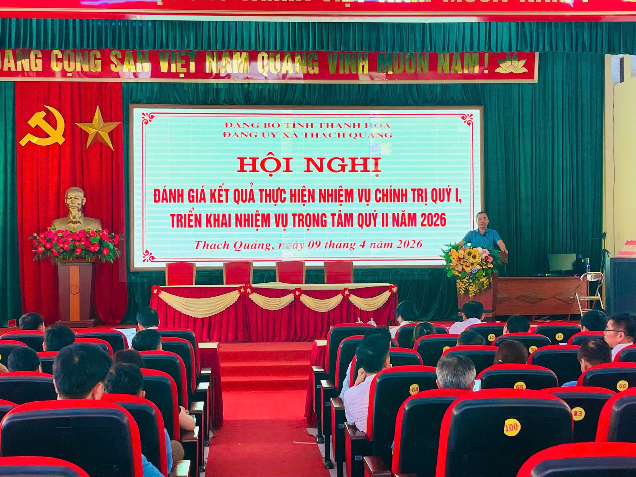 ĐẢNG ỦY XÃ THẠCH QUẢNG TỔ CHỨC HỘI NGHỊ SƠ KẾT QUÝ I NĂM 2026