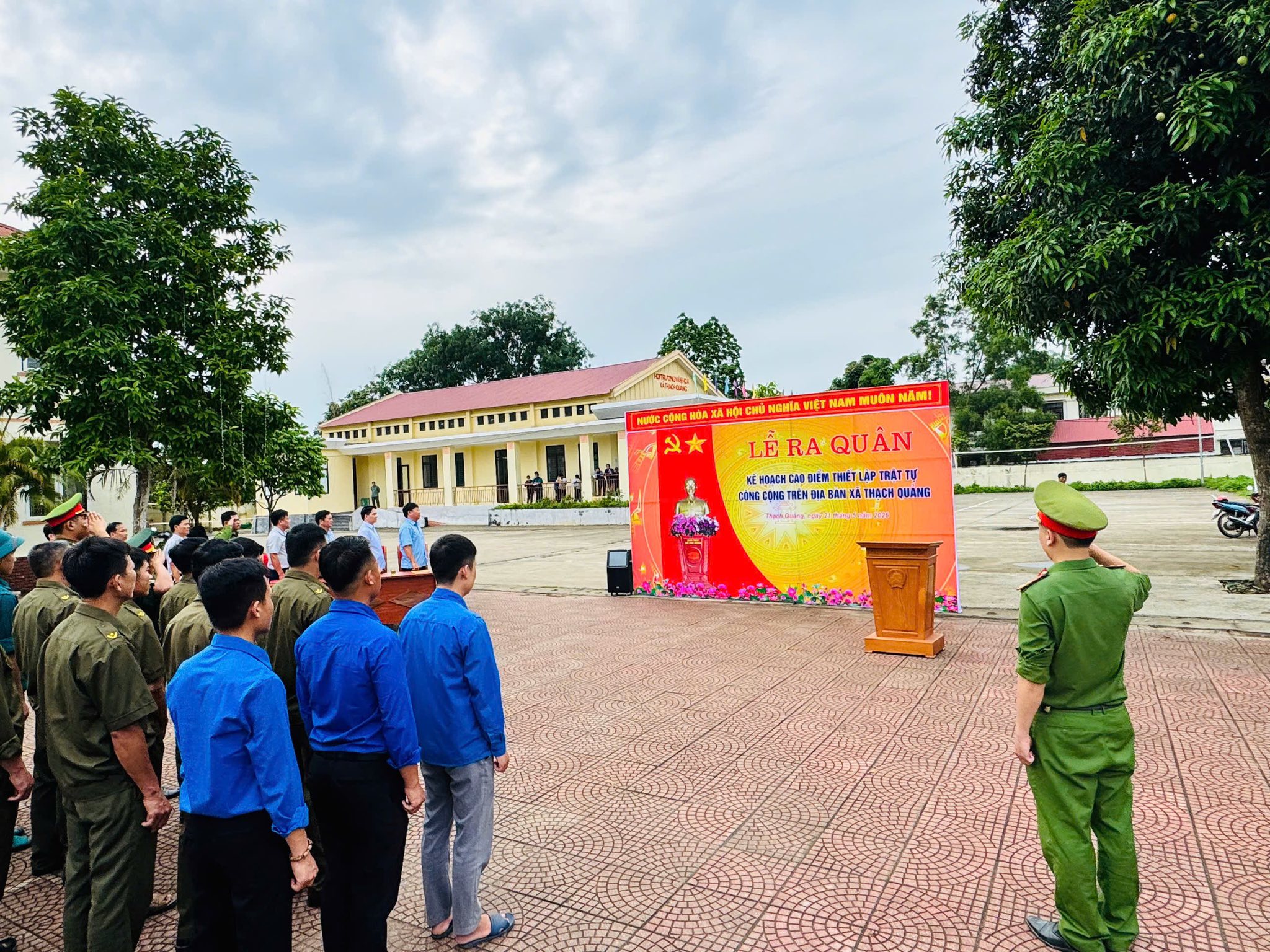 XÃ THẠCH QUẢNG RA QUÂN CAO ĐIỂM THIẾT LẬP TRẬT TỰ CÔNG CỘNG TRÊN ĐỊA BÀN XÃ 