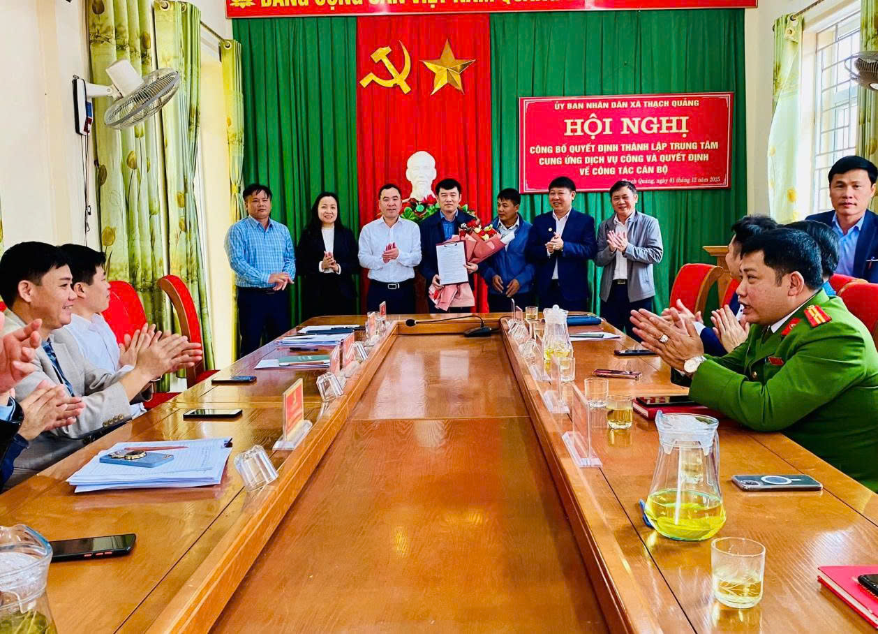 UBND xã Thạch Quảng tổ chức Hội nghị Công bố Quyết định Thành lập Trung tâm Cung ứng Dịch vụ Công xã Thạch Quảng