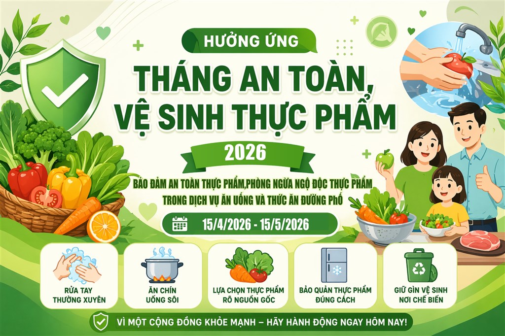 Thông báo lịch kiểm tra an toàn thực phẩm dịp “Tháng hành động an toàn thực phẩm” trên địa bàn xã Thành Vinh năm 2026