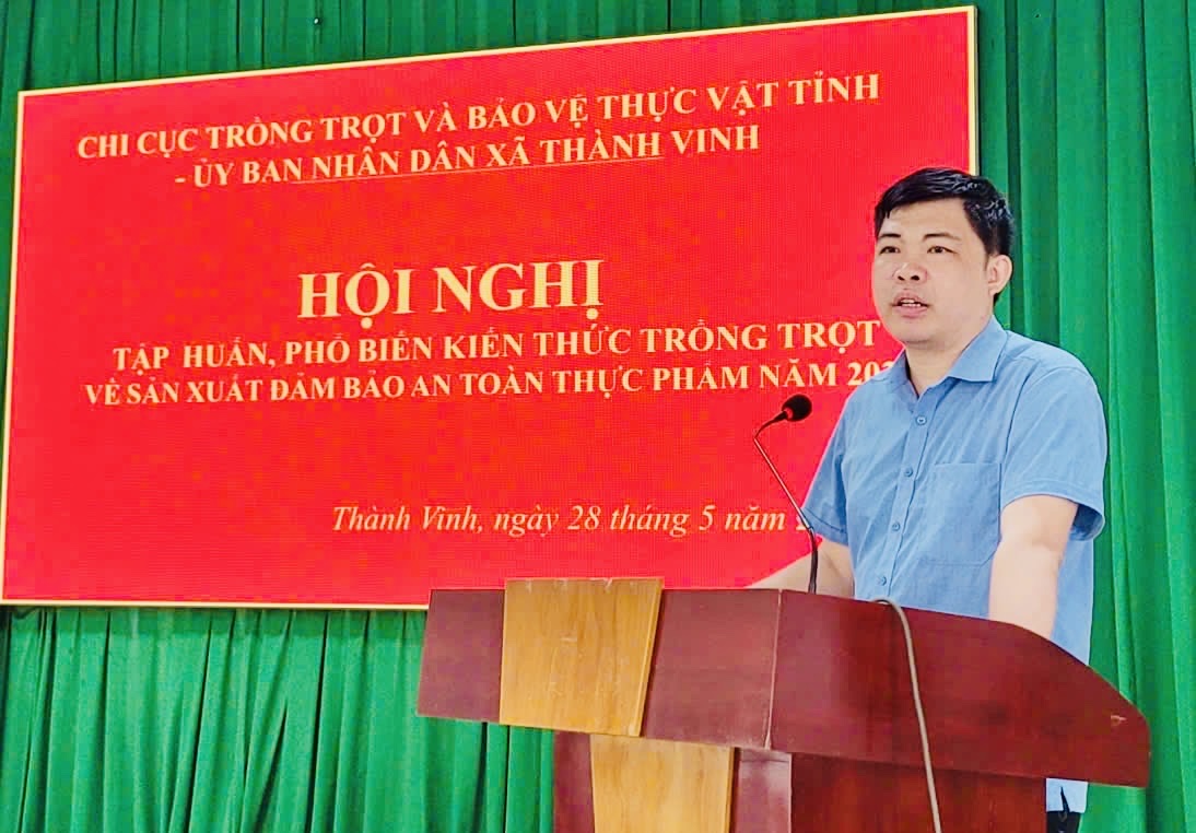 Thành Vinh - Tổ chức hội nghị tập huấn phổ biến kiến thức trồng trọt về sản xuất bảo đảm an toàn thực phẩm