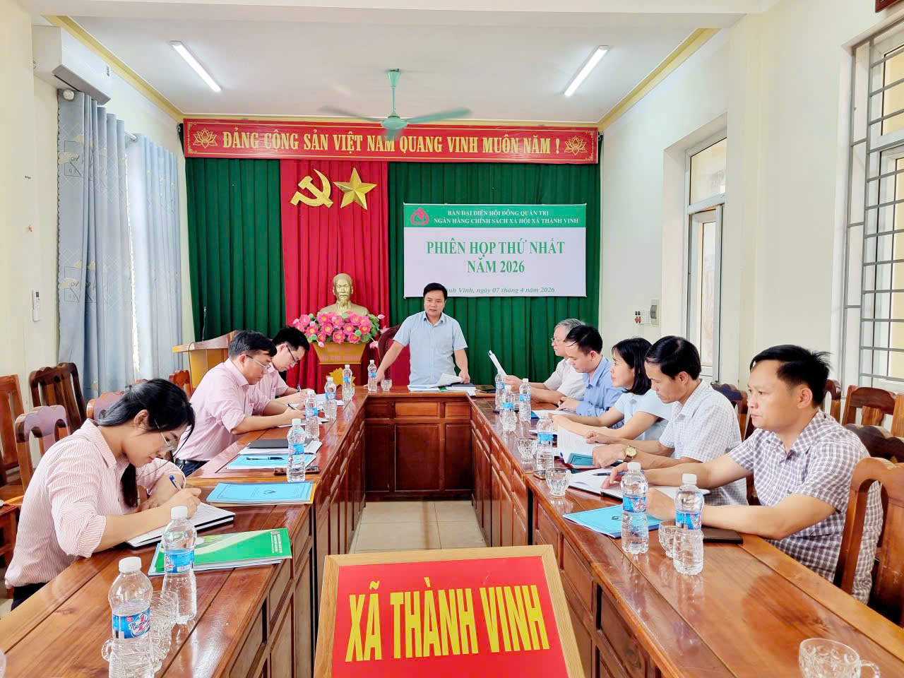 Phiên họp Ban đại diện Hội đồng quản trị Ngân hàng Chính sách xã hội xã Thành Vinh quý I năm 2026