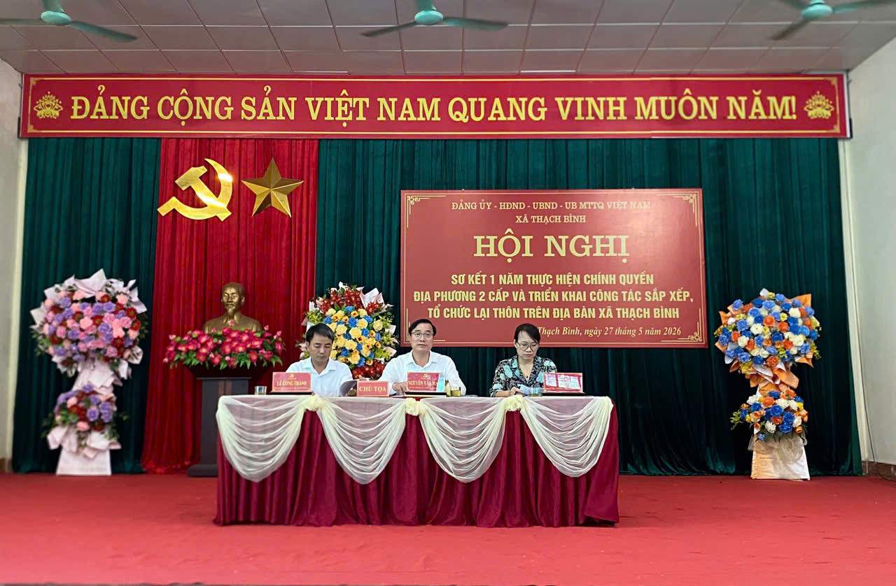 Xã Thạch Bình Sơ kết 01 năm thực hiện mô hình chính quyền địa phương 02 cấp và triển khai nhiệm vụ sắp xếp thôn