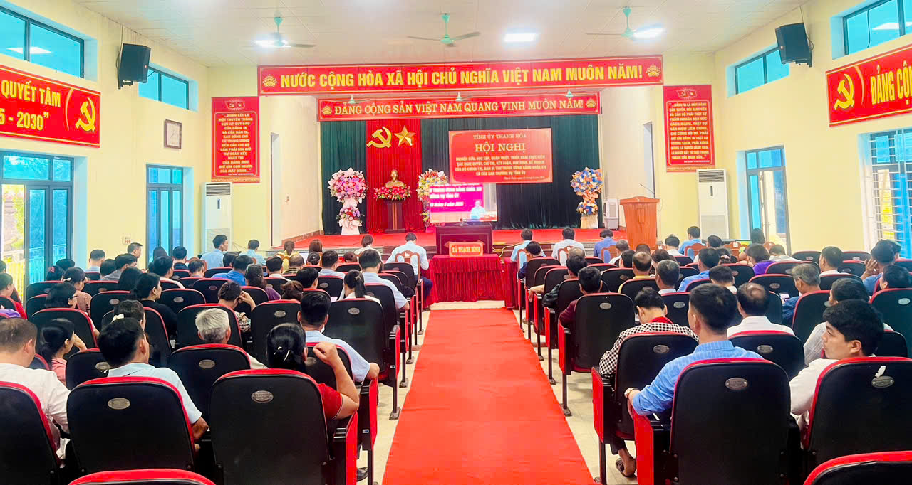 Đảng ủy xã Thạch Bình tham dự Hội nghị nghiên cứu, học tập, quán triệt, triển khai thực hiện các nghị quyết, chỉ thị, kết luận, quy định mới ban hành của Bộ Chính trị, Ban Bí thư Trung ương Đảng khóa XIV và Ban Thường vụ Tỉnh ủy
