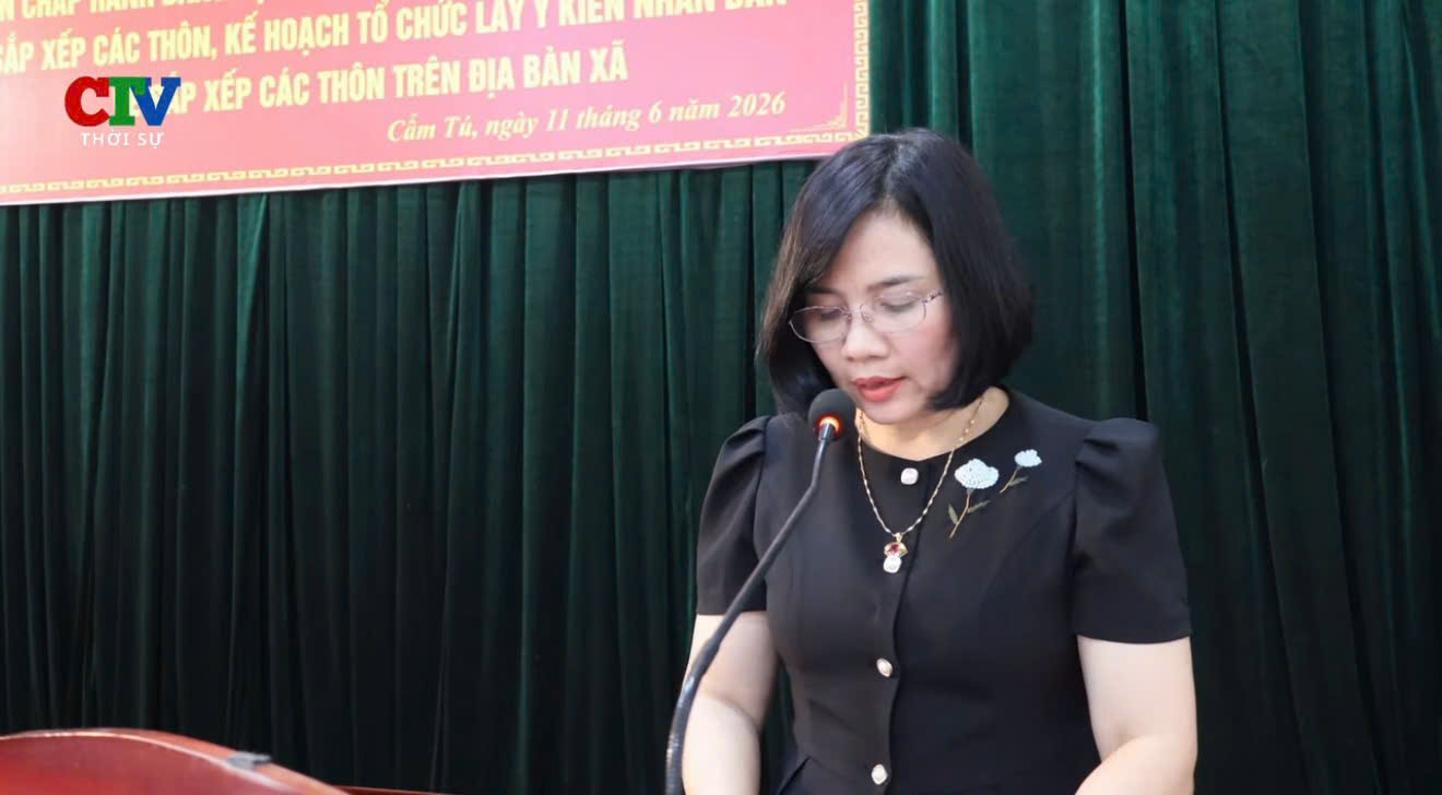 Đảng ủy xã Cẩm Tú tổ chức Hội nghị cho ý kiến đối với Đề án sắp xếp các thôn trên địa bàn