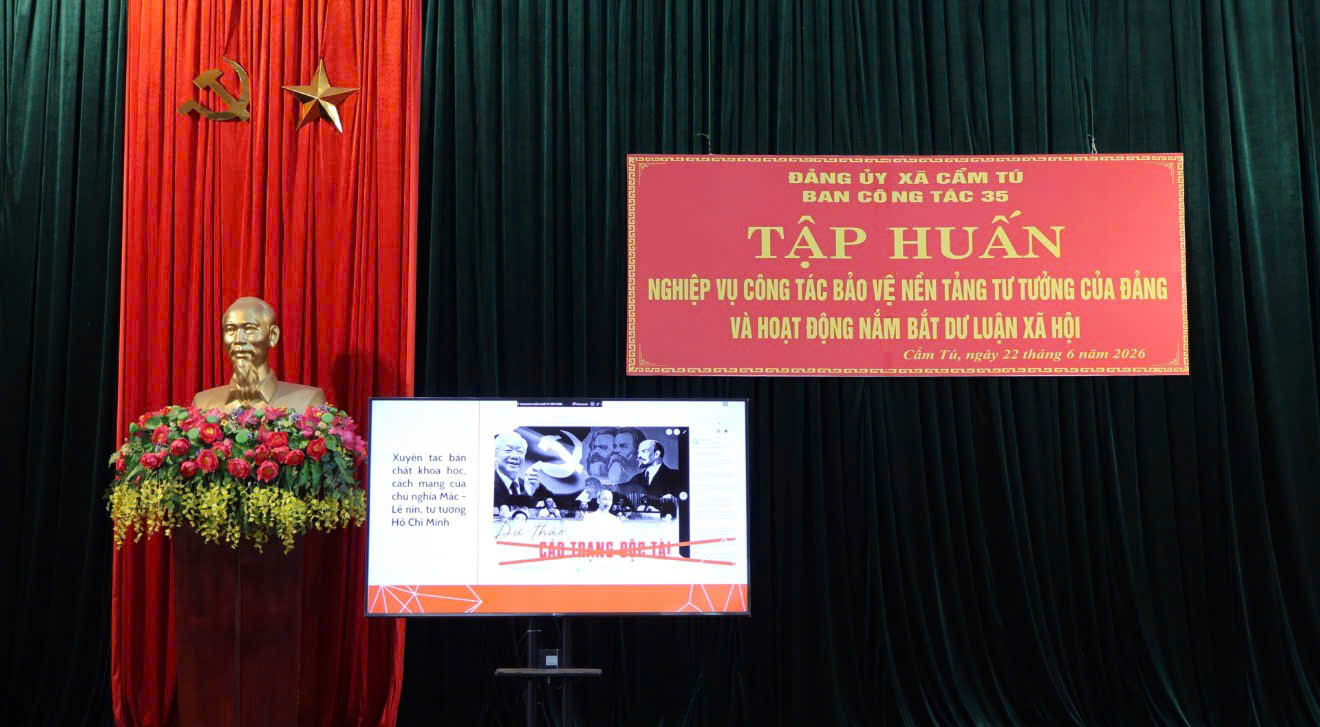 Hội nghị tập huấn nghiệp vụ Ban công tác 35, tổ cộng tác viên bảo vệ nền tảng tư tưởng của Đảng và đội ngũ cộng tác viên dư luận xã hội năm 2026