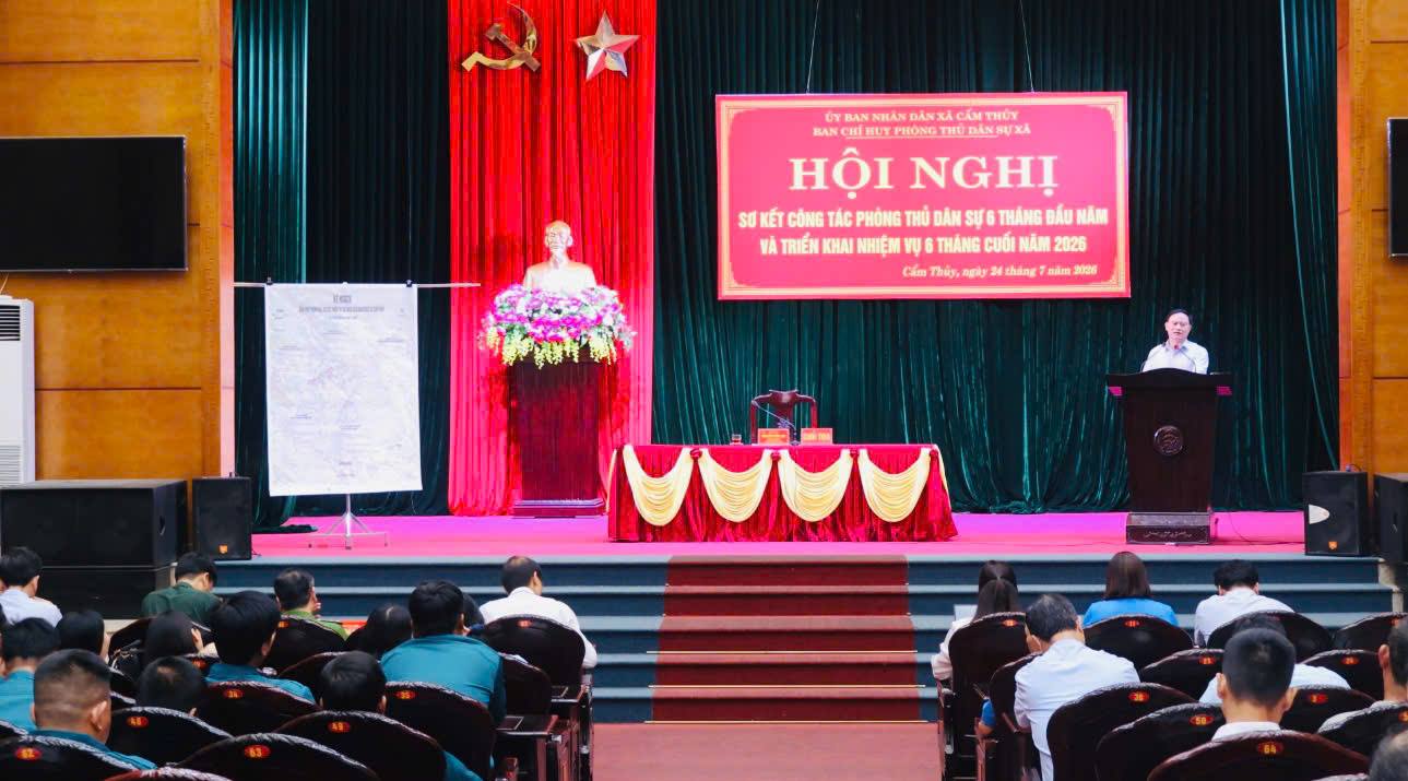Xã Cẩm Thủy sơ kết công tác phòng thủ dân sự 6 tháng đầu năm 2026