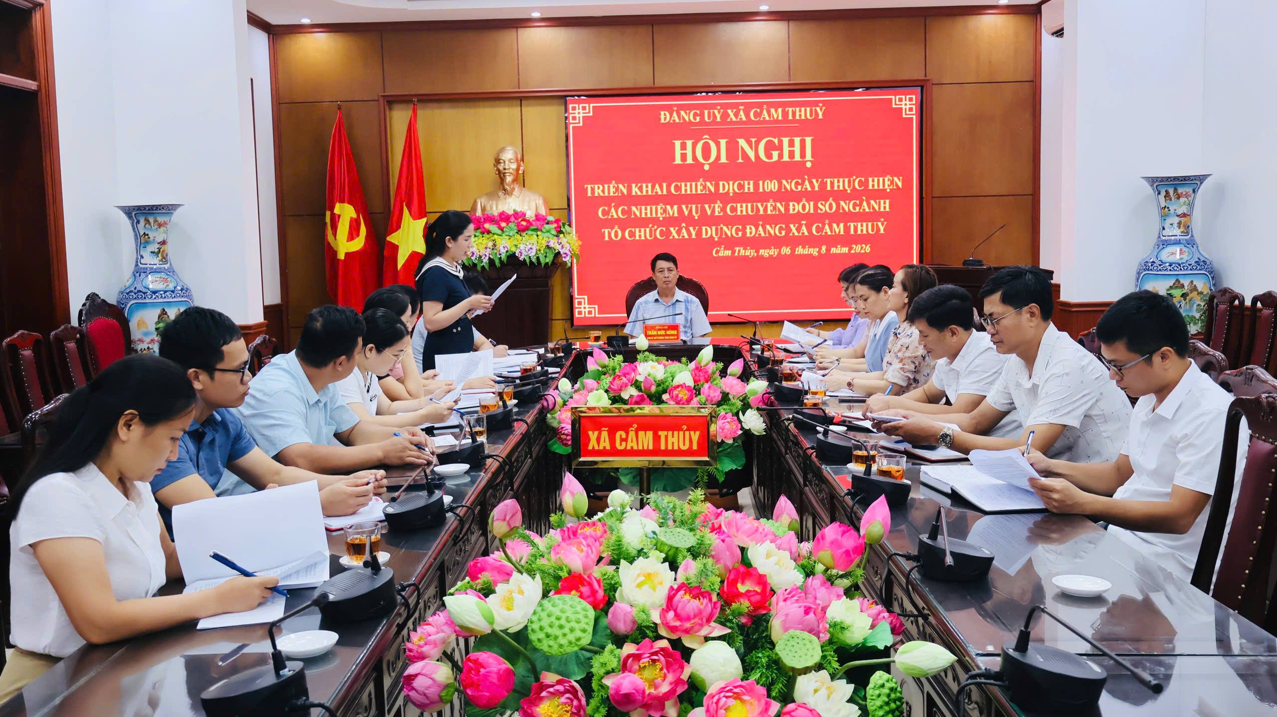 Đảng ủy xã Cẩm Thủy triển khai Chiến dịch 100 ngày thực hiện các nhiệm vụ về chuyển đổi số ngành Tổ chức xây dựng Đảng