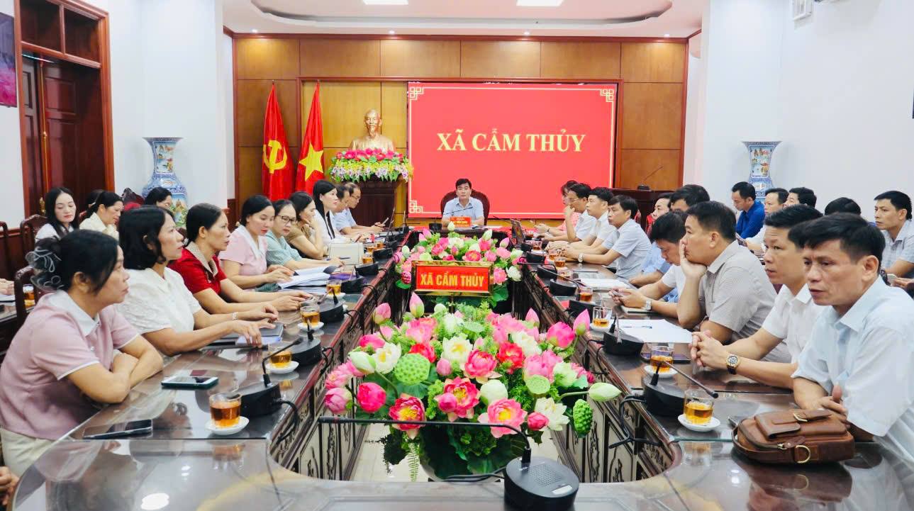 Xã Cẩm Thủy tham dự Hội nghị trực tuyến triển khai Phương án tổng thể sắp xếp cơ sở giáo dục công lập